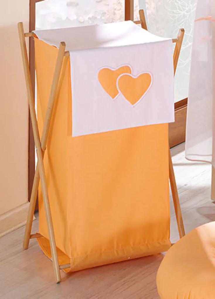 Mamo Tato Luxusný praktický kôš na bielizeň - Srdiečko pomaranč