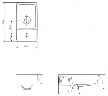 Cersanit, SET B102 Crea skrinka + Crea 40 umývadlo, Biela, S801-276