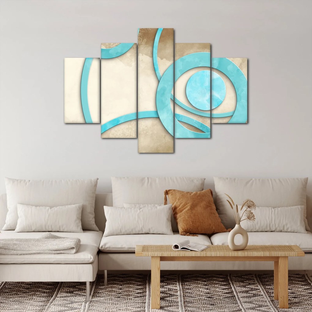 Obraz - Modré kruhy na Aquarel (150x105 cm)