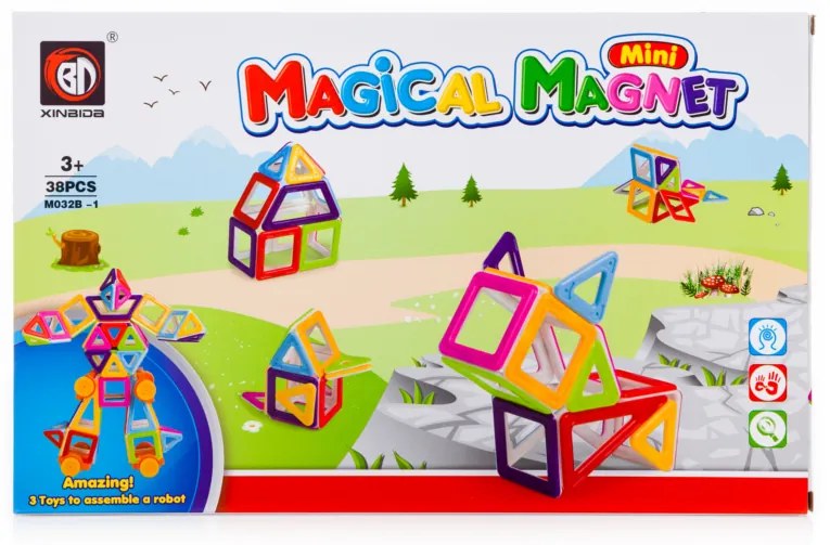 KIK MAGICAL MAGNET MINI 38ks 3+ v3 magnetických tehličiek