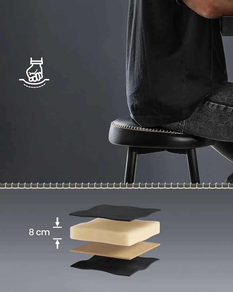 Súprava 2 ks barových stoličiek Vasagle Bela II čierna