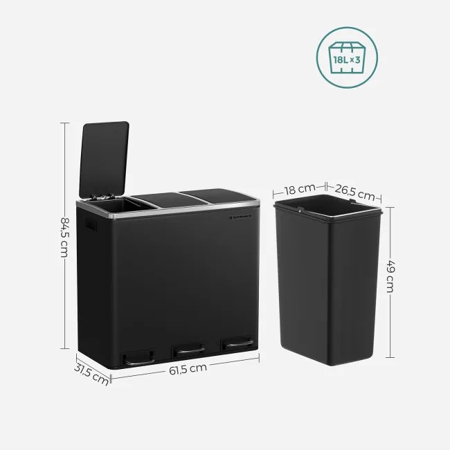 Recyklačný odpadkový kôš LTB54BK