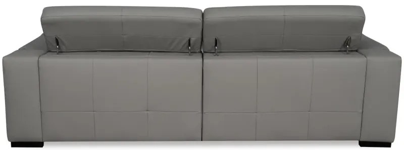 Moderná kožená pohovka LOREN II (4P), sivá (madras - 128 grey)
