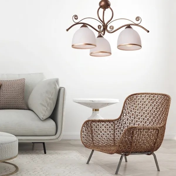 Brilagi - LED Luster na reťazi ANTICO 3xE27/60W/230V bronz patina