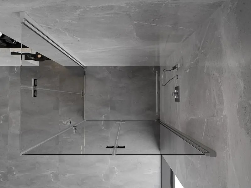 Mexen Mist-F Duo, skladací sprchový kút 90 x 120 cm, číre sklo, chrómový profil, 8A6-090L-120P-01-00