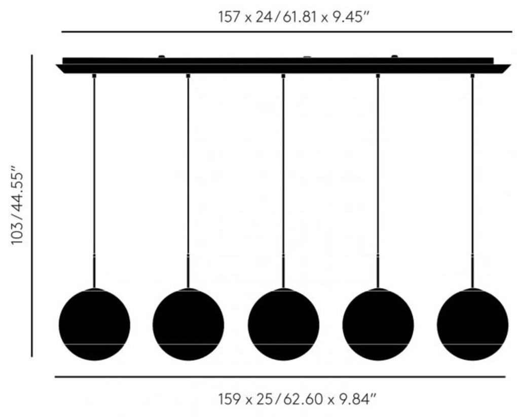 Tom Dixon Mirror Ball 25 cm Linear 5-pl. chróm