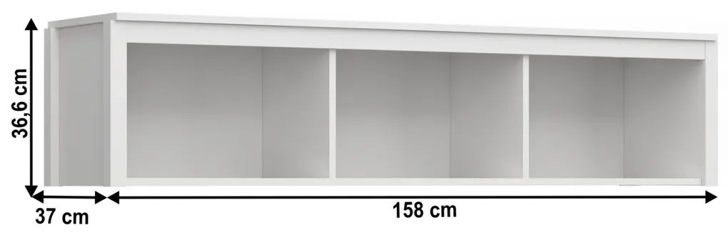 Regálová police OLJE 160, biela