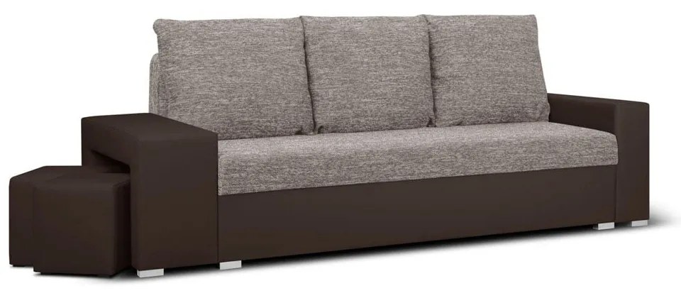 Pohovka pre 3 osoby s funkciou spania MILAN I Hnedá/bronzová