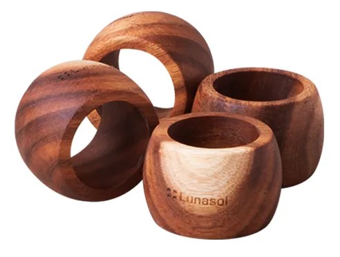 Krúžok na servítky Agát set 4 ks, ø 5,7 cm - FLOW Wooden - 593710