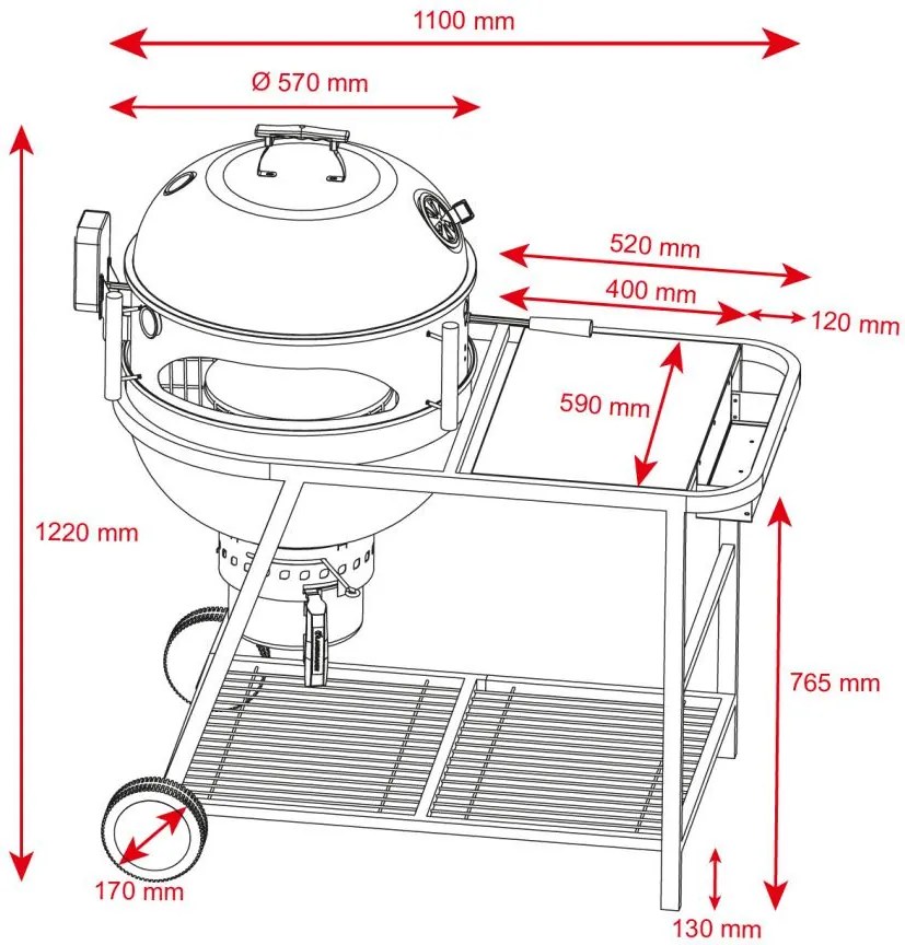 Multifunkčný kotlový gril + el. gril. ihla + pizza pec  VENEZIA