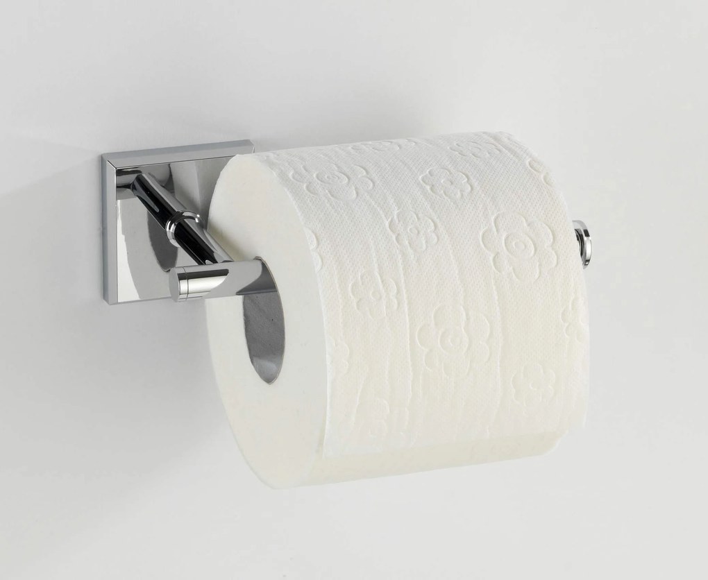 WENKO Držiak WC papiera BEZ VŔTANIA PowerLoc LACENO kovovo lesklý 6x16x8 cm