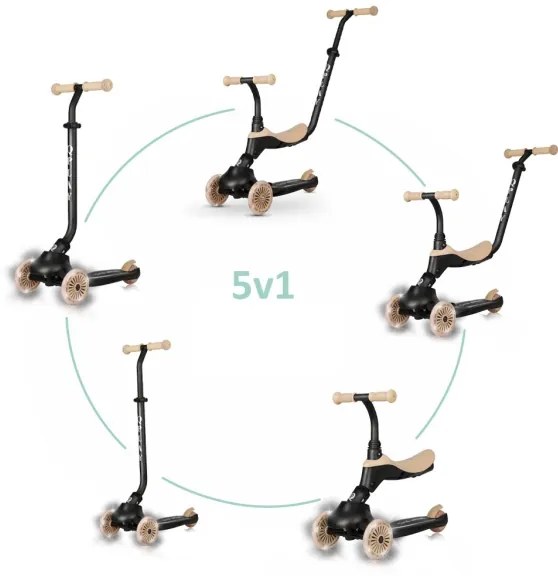 QPlay - Detská kolobežka 5v1 SEMA béžová