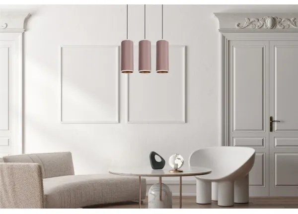 Luster na lanku AVALO 3xE27/60W/230V ružová/medená