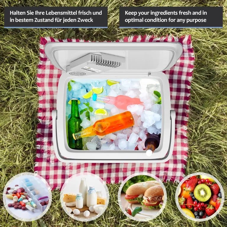 Jago Elektrický chladiaci box 2 v 1, 25 l, červená