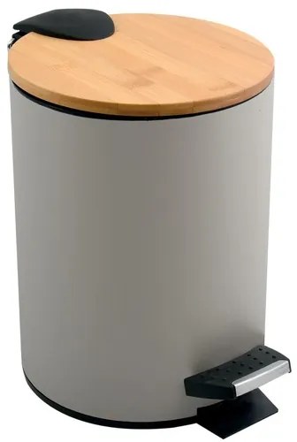 Spirella Spirella pedálový odpadkový kôš adonis šedohnedá oceľ bambusové veko 5 l 10.00006