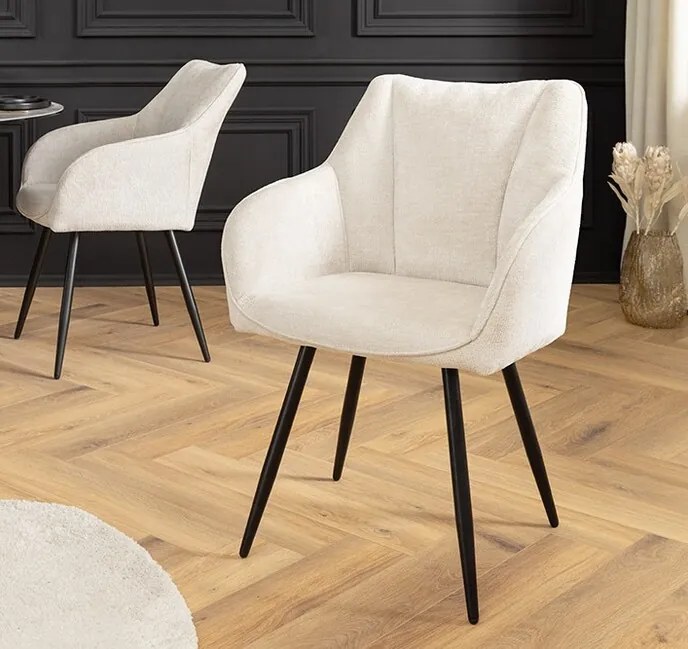 Otočná jedálenská stolička Salerno béžová ženilka