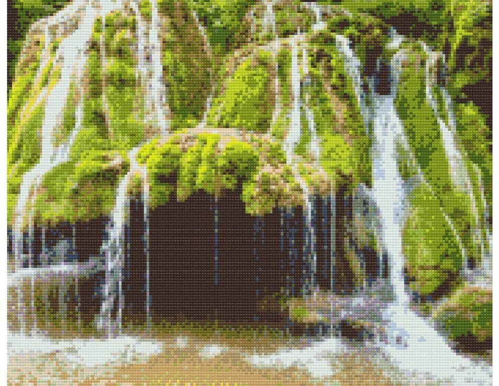 Gario Diamantové maľovanie Vodopády Bigar, Rumunsko Rozmery: 80 x 100 cm, Rámovanie: Iba zrolované plátno, Diamanty: Okrúhle