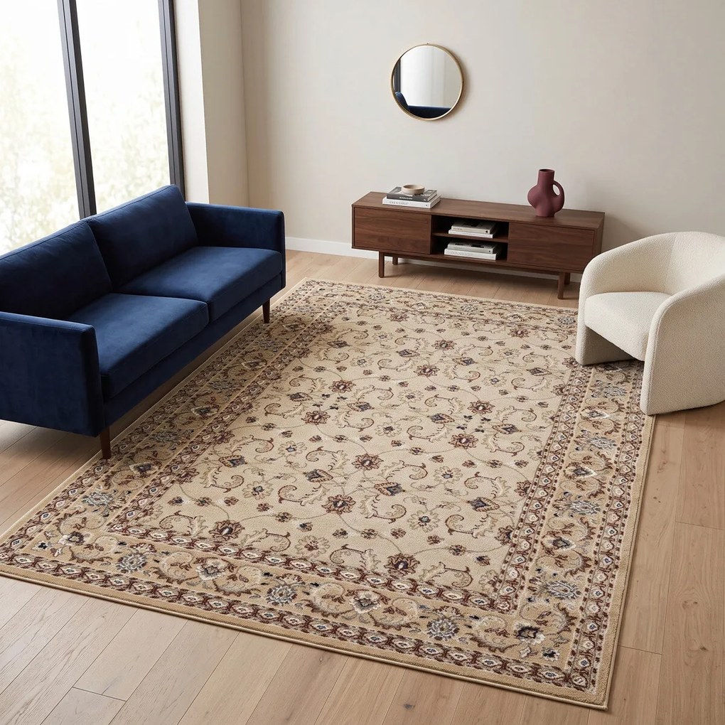 Angel Carpet, Kusový koberec Sultan 26 Beige, 80x150, béžová, kancelária