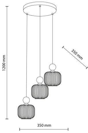 Luster na lanku BALLO 3xE14/10W/230V béžová