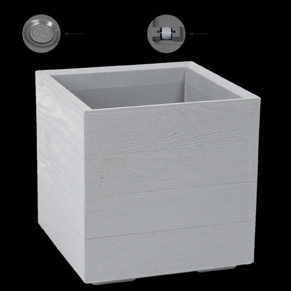 KVETINOVÝ ZÁHON KARO 400×400 mm, doska z recyklovaného materiálu, sivá*78916
