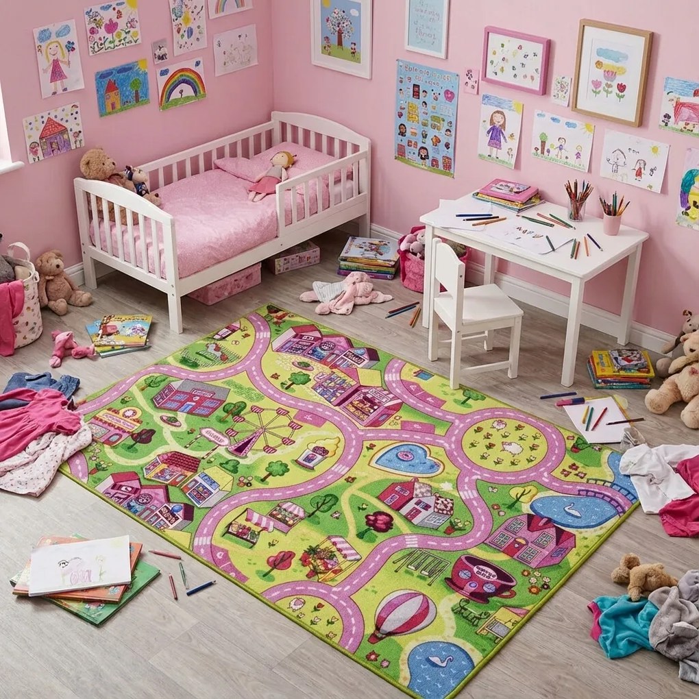 Detský kusový koberec cesty Sweet Town, 95x133, viacfarebná, detská izba, Associated Weavers