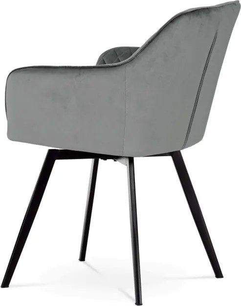 Jedálenská stolička zamatová, sivá DCH-425 GREY4