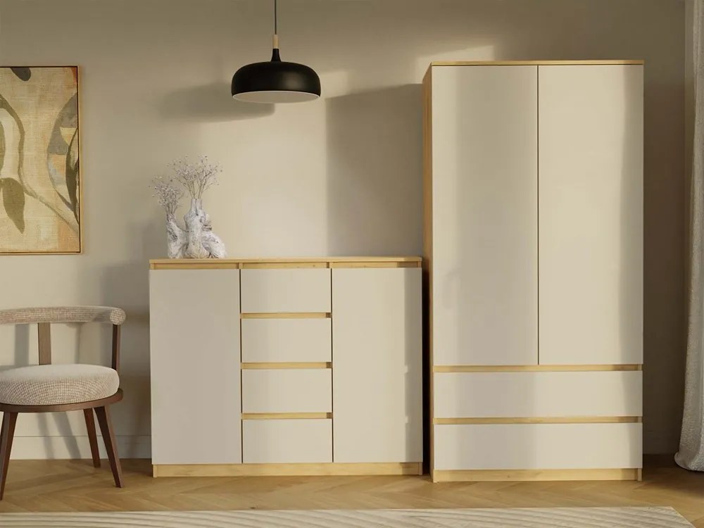 Komoda Musecalo 8 (dub artisan + kašmír). Akcia -20%. Vlastná spoľahlivá doprava až k Vám domov. 1132843