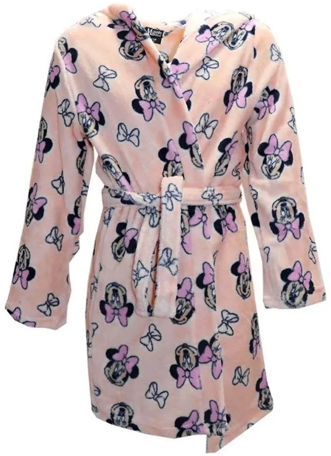 Detský / dievčenský župan s kapucňou Minnie Mouse - Disney - broskyňovo oranžový, 110 / 116