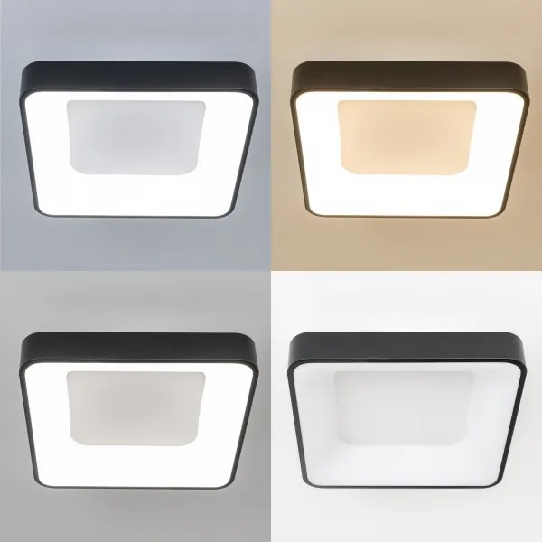 Brilagi - LED stmievateľné stropné svietidlo FALCON II LED/80W/230V 40x40 cm čierne + diaľkový ovládač