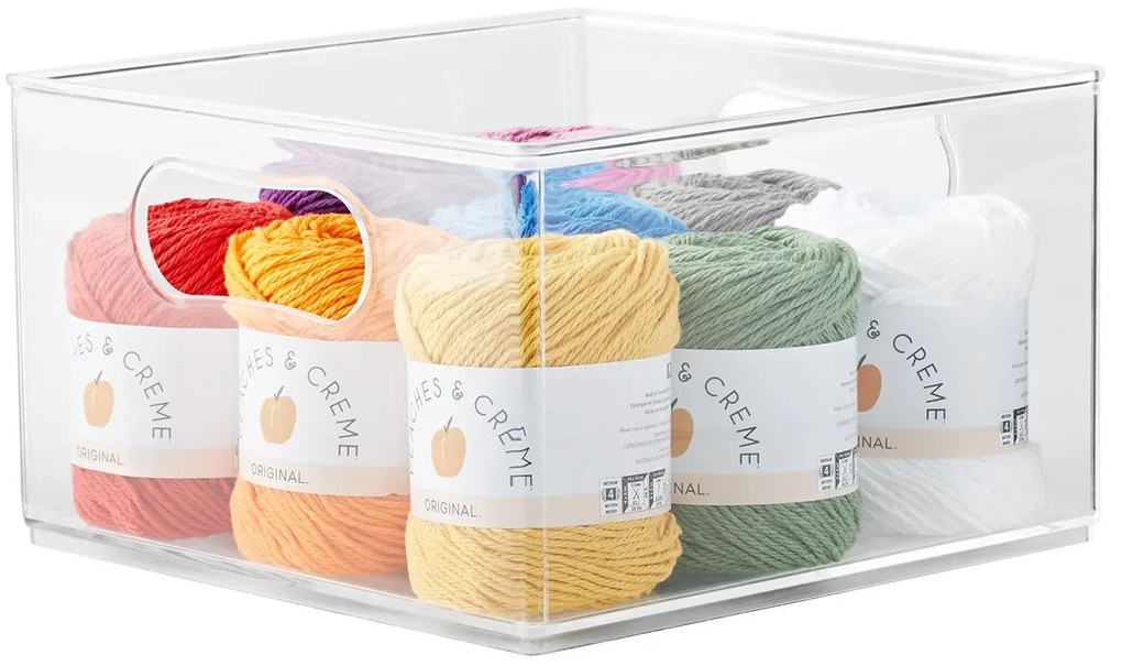 5Five® Transparentný box, viacúčelový, s rúčkami SELENA, 31x31x15