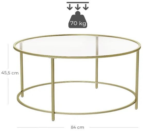 VASAGLE Konferenčný stolík okrúhly 84 cm