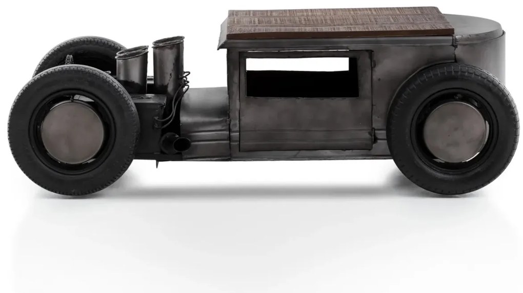 furniture-nabytek.cz - Masívny konferenčný stolík Car z mangového dreva a kovu, lakovaný, čierny – 160×65×50 cm