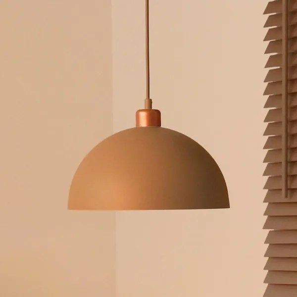 Duolla - Závesný luster na lanku IRONLINE 1xE27/15W/230V priemer 27 cm béžový/medený