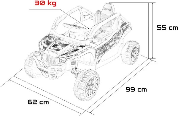 Elektrické autíčko Kawasaki TERYX KRX1000 sivé