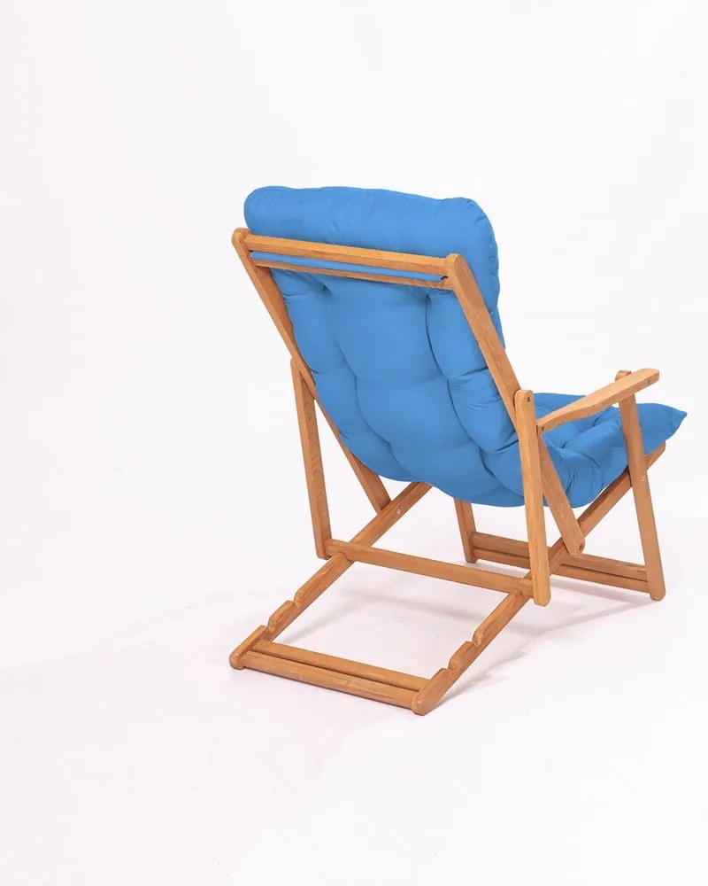 Drevené záhradné ležadlo v modro-prírodnej farbe – Floriane Garden