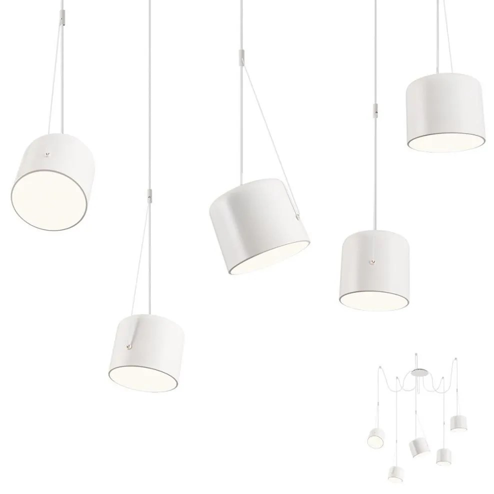 Redo 01-1827 - Luster na lanku DODO 5xE27/15W/230V pavúk biela