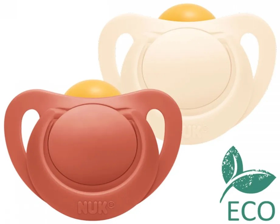 Latexový cumlík NUK For Nature 0-6m 2 ks box červená, vel. 0-6 m