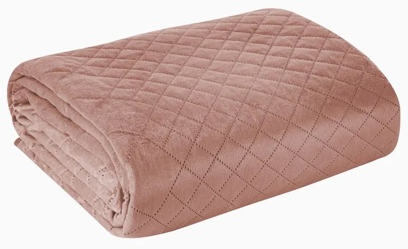Dekorstudio Zamatový prehoz na posteľ LUIZ3 v ružovej farbe Rozmer prehozu (šírka x dĺžka): 170x210cm