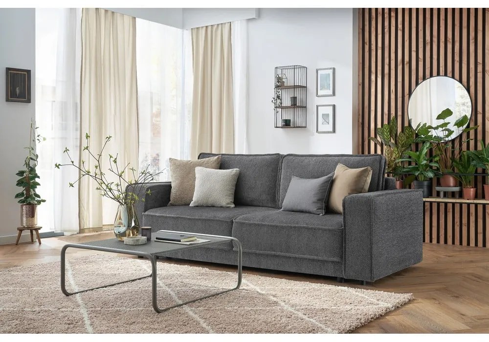 Tmavosivá rozkladacia pohovka Emile - Bobochic Paris