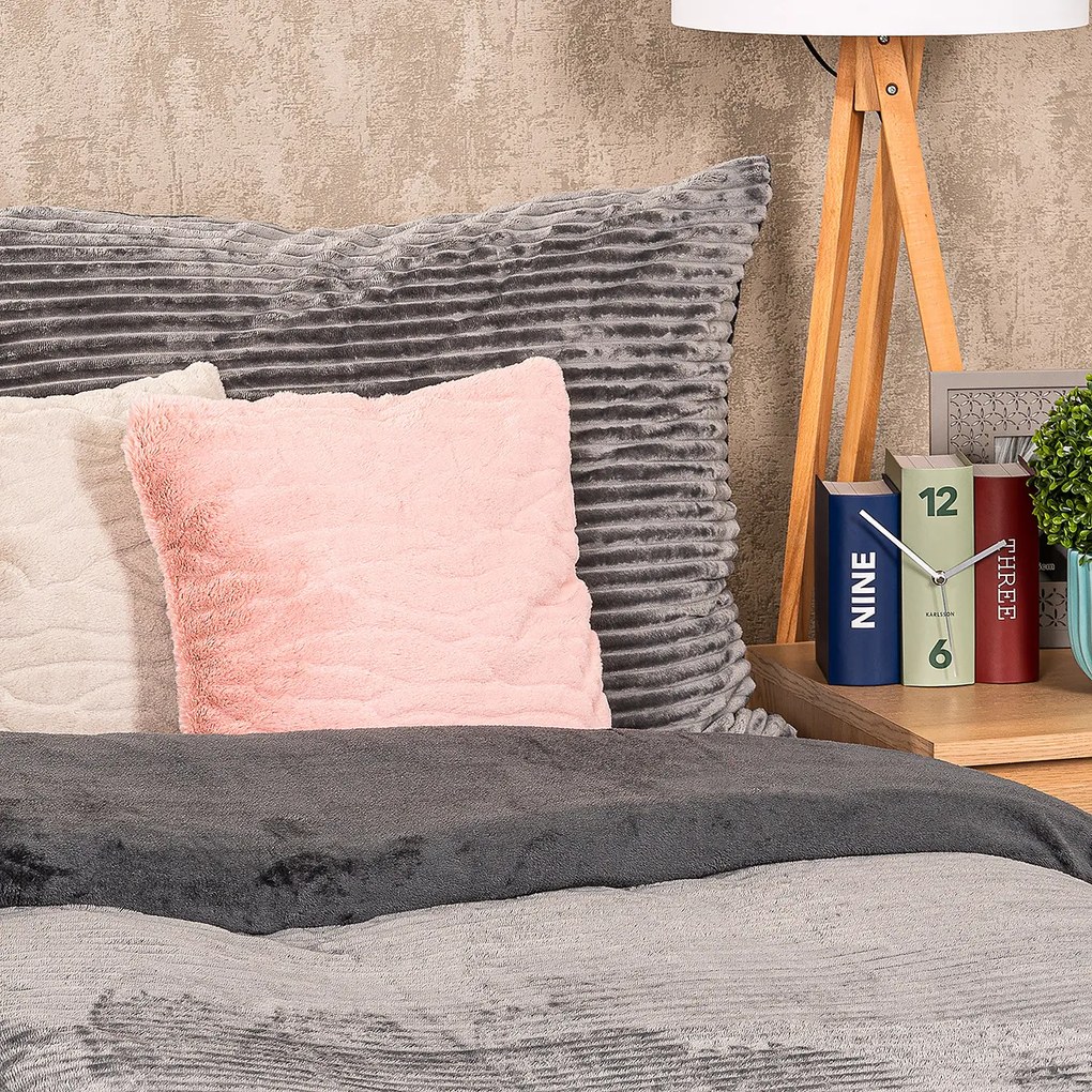 4Home Obliečky mikroflanel Stripe sivá, 140 x 200 cm, 70 x 90 cm