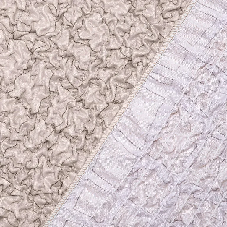 Bielastické poťahy GRAFITI NOVÉ béžové kreslo s drevenými rúčkami (š. 40 - 70 cm)