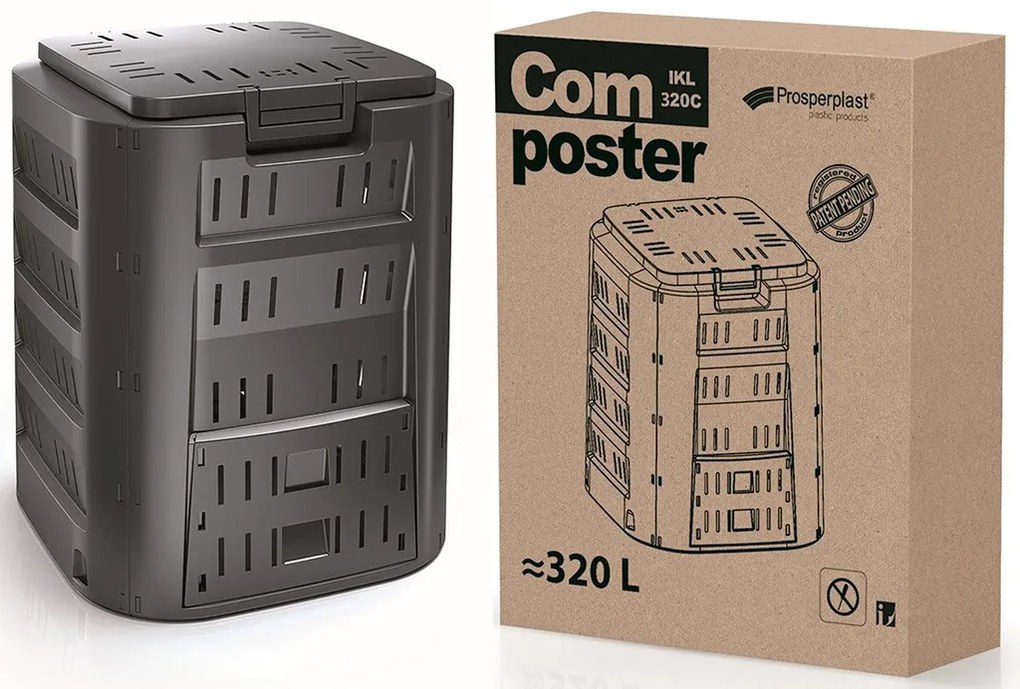 Prosperplast COMPOGREEN Kompostér 320L, čierna IKST320C