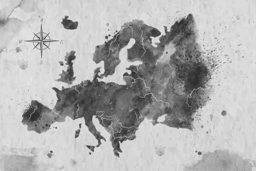 Obraz na korku šedá mapa Európy s retro nádychom