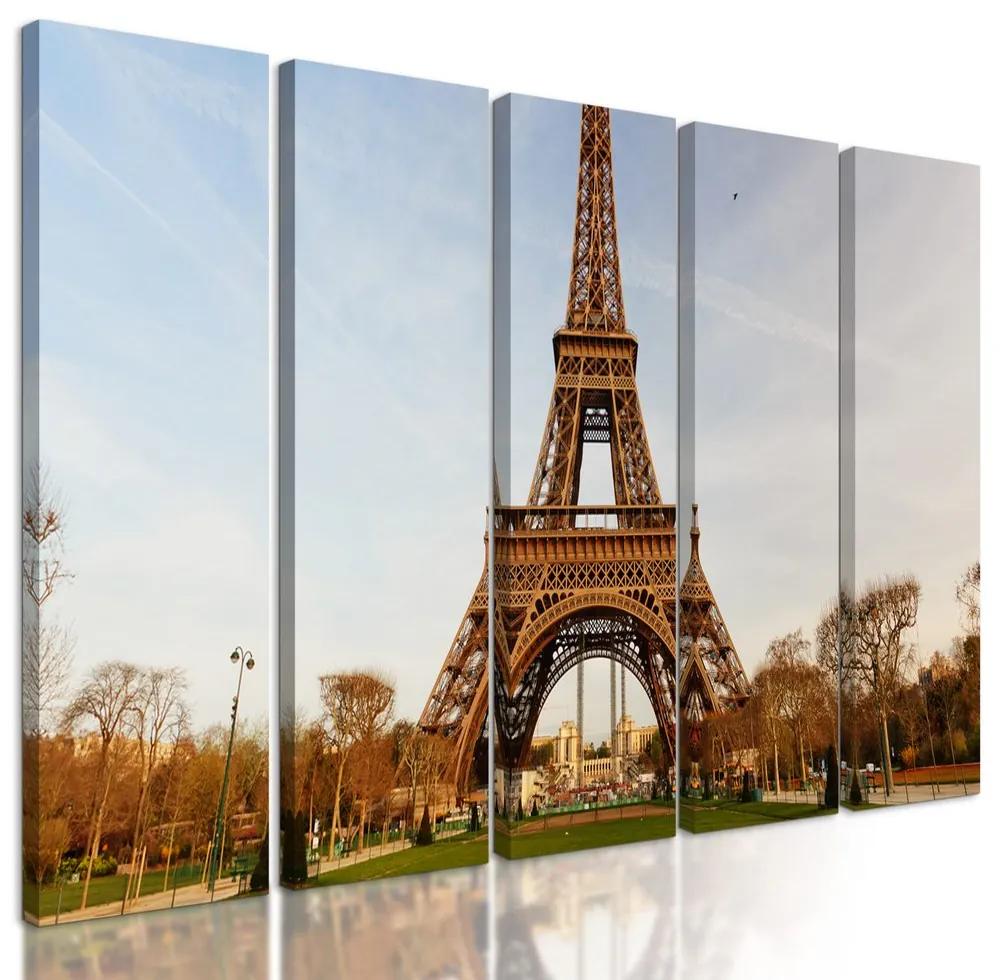 5-dielny obraz Eiffelová veža v plnej kráse