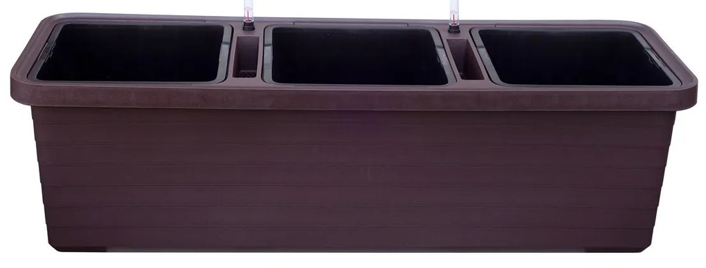 Plastia Samozavlažovací truhlík Berberis TRIO, čokoláda, 117 cm