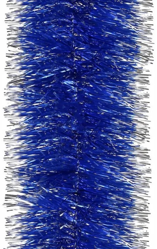 SPRINGOS Reťaz na vianočný stromček modrá/strieborná 10 cm x 6 m