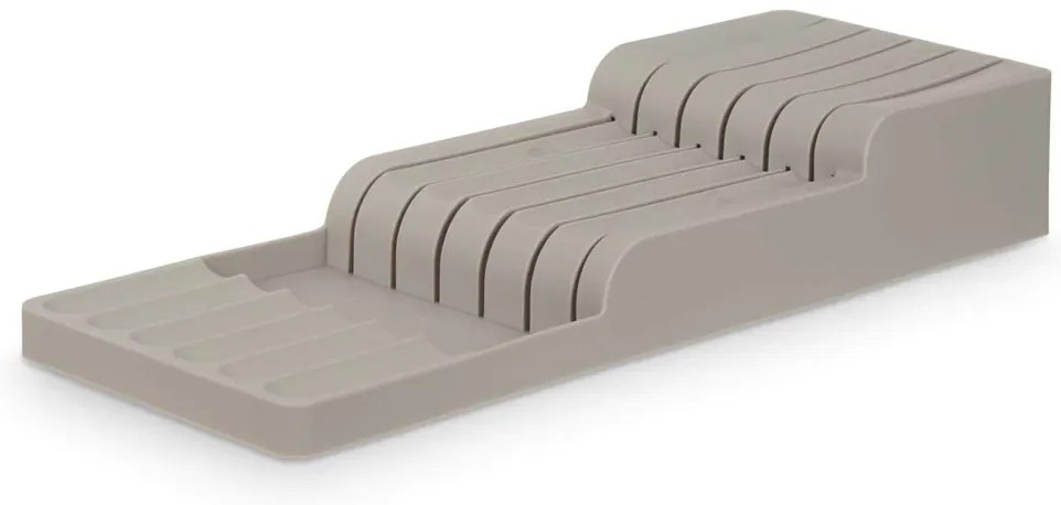 Organizér na nože, na 11 nožov, plastový odtiene šedej - 41 x 16 x 7 cm