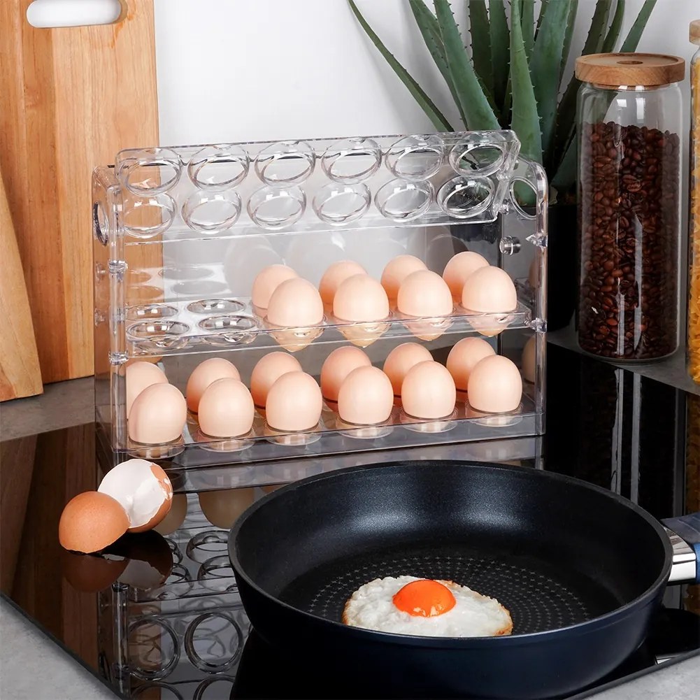 VILDE Box na vajíčka, do dverí chladničky, 3 poschodia, na 36 vajec - transparentný