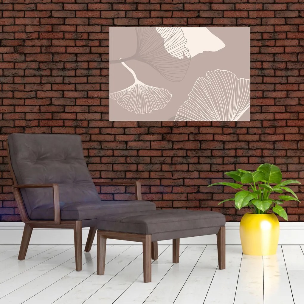 Obraz - Béžové listy N⁰1 (90x60 cm)