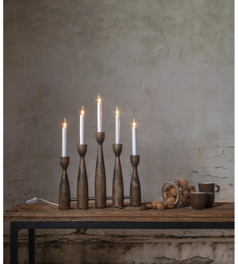 Vianočná svetelná dekorácia do zásuvky v tmavoprírodnej farbe Midja 2.0 – Star Trading